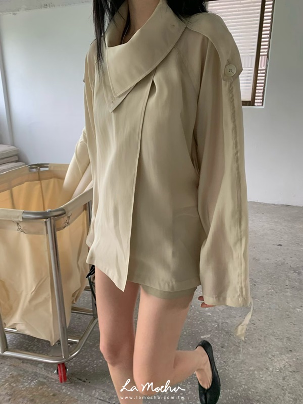 綁腰防曬風衣外套